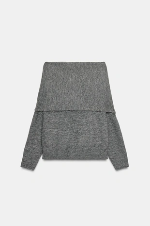 Трикотажный джемпер с открытыми плечами- Заказать в России