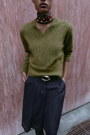 Трикотажный джемпер с ворсистой текстурой- Заказать в России