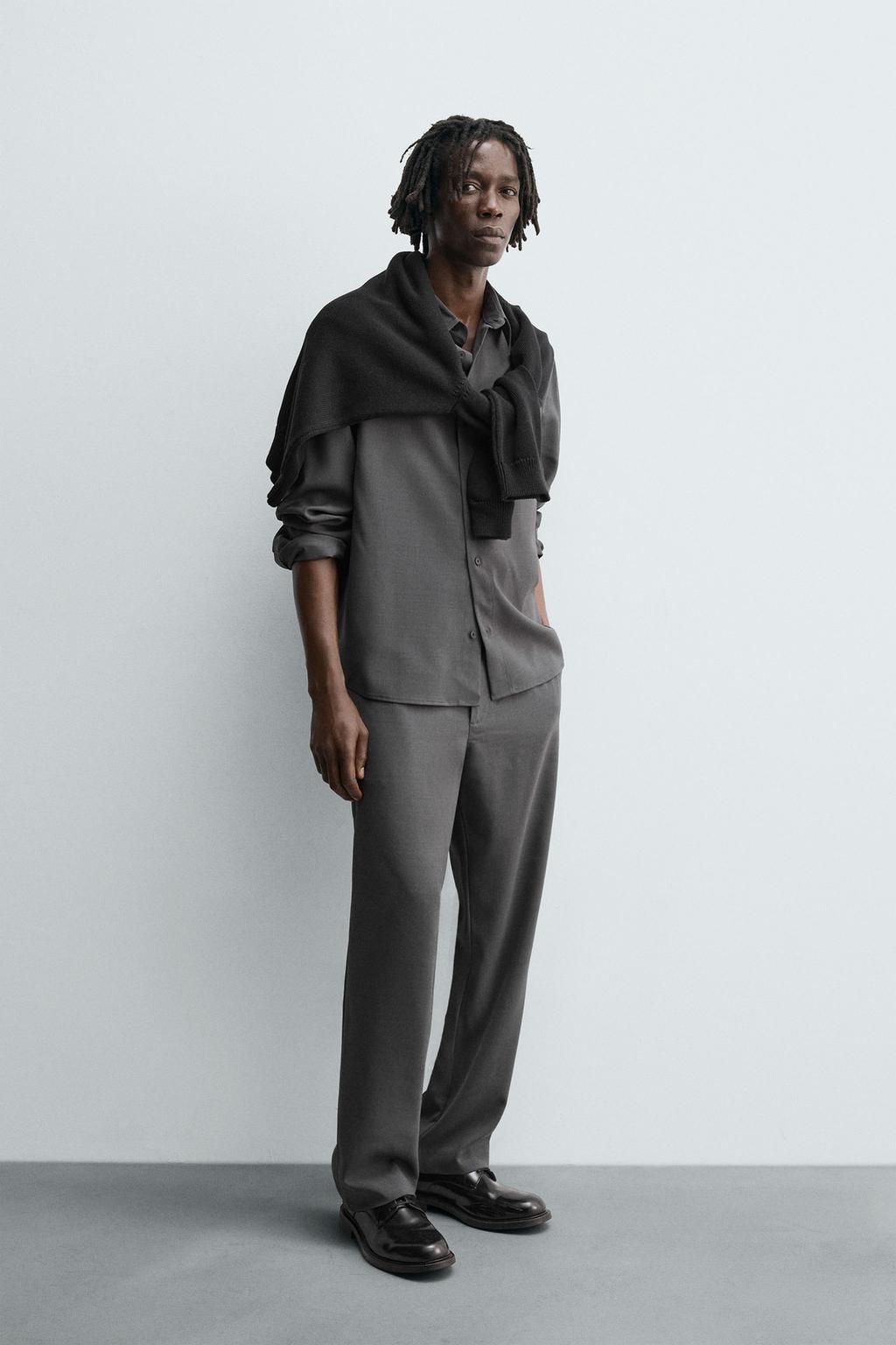 РУБАШКА RELAXED FIT ИЗ СТРУЯЩЕЙСЯ ТКАНИ