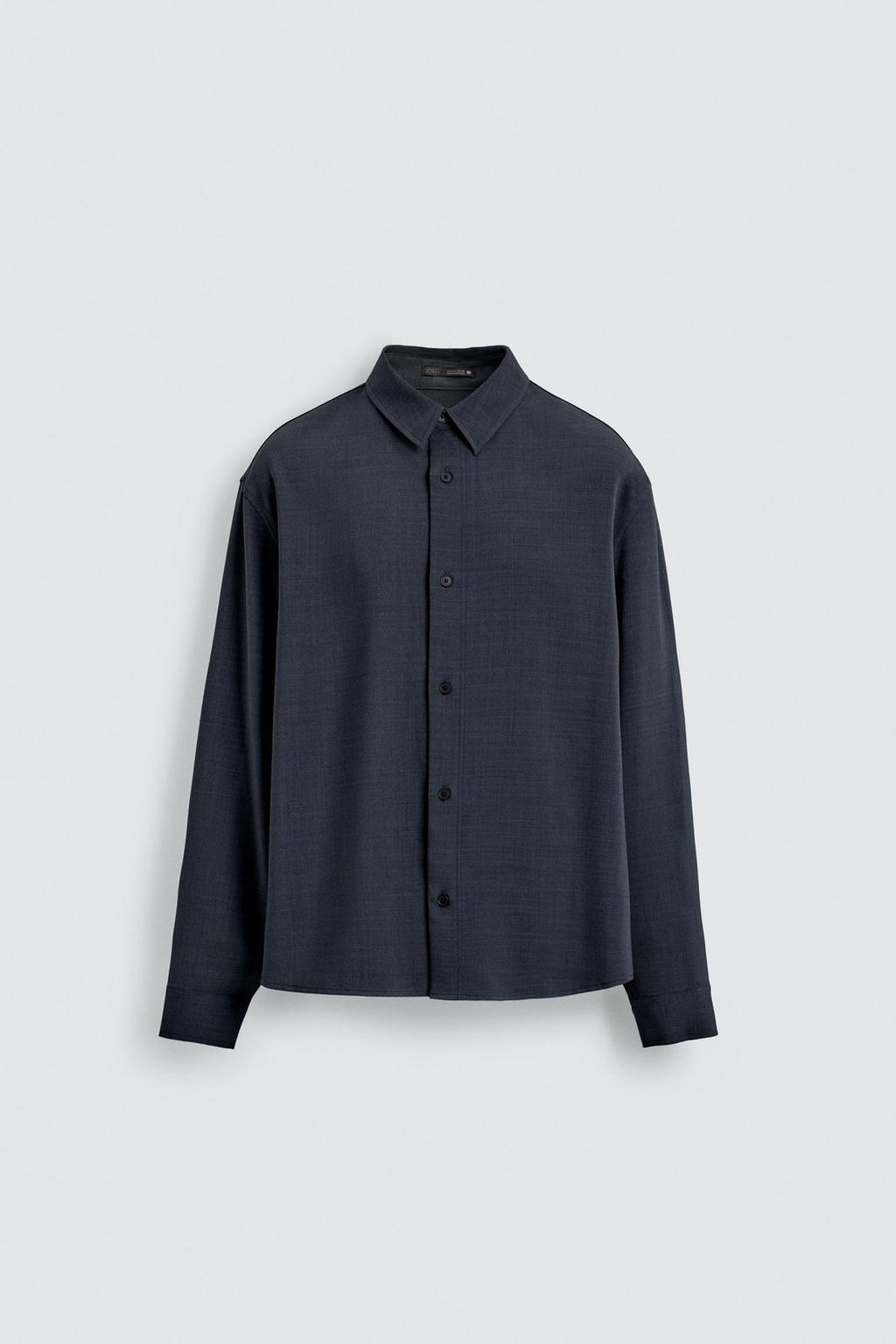 РУБАШКА RELAXED FIT ИЗ СТРУЯЩЕЙСЯ ТКАНИ