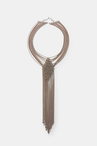 Ожерелье с цепочками и кольцами- Заказать в России