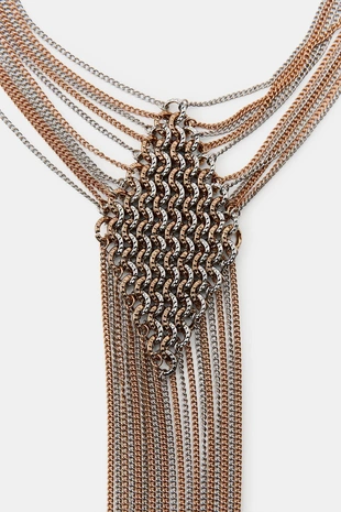 Ожерелье с цепочками и кольцами- Заказать в России