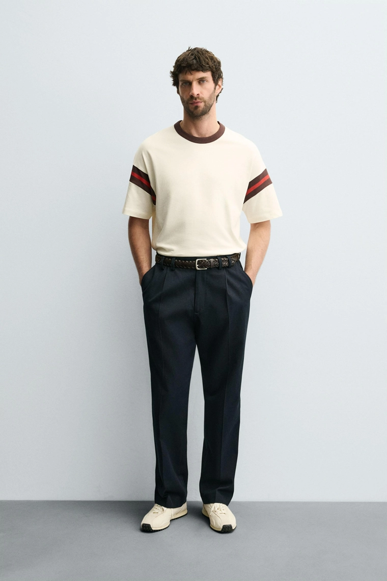 Майка в полоску с рельефным узором