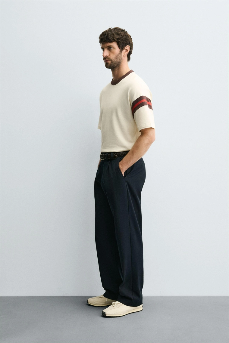 Майка в полоску с рельефным узором