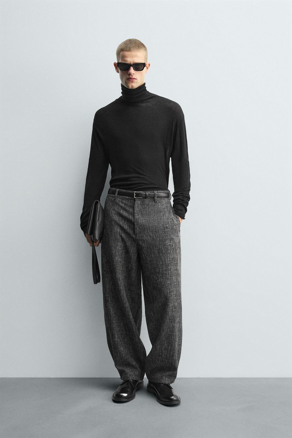 БРЮКИ BALLOON FIT ИЗ РЕЛЬЕФНОЙ ТКАНИ