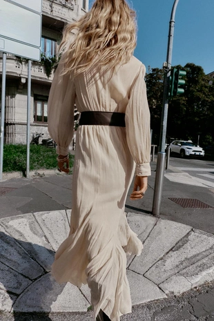 Кружевное платье миди с поясом- Заказать в России