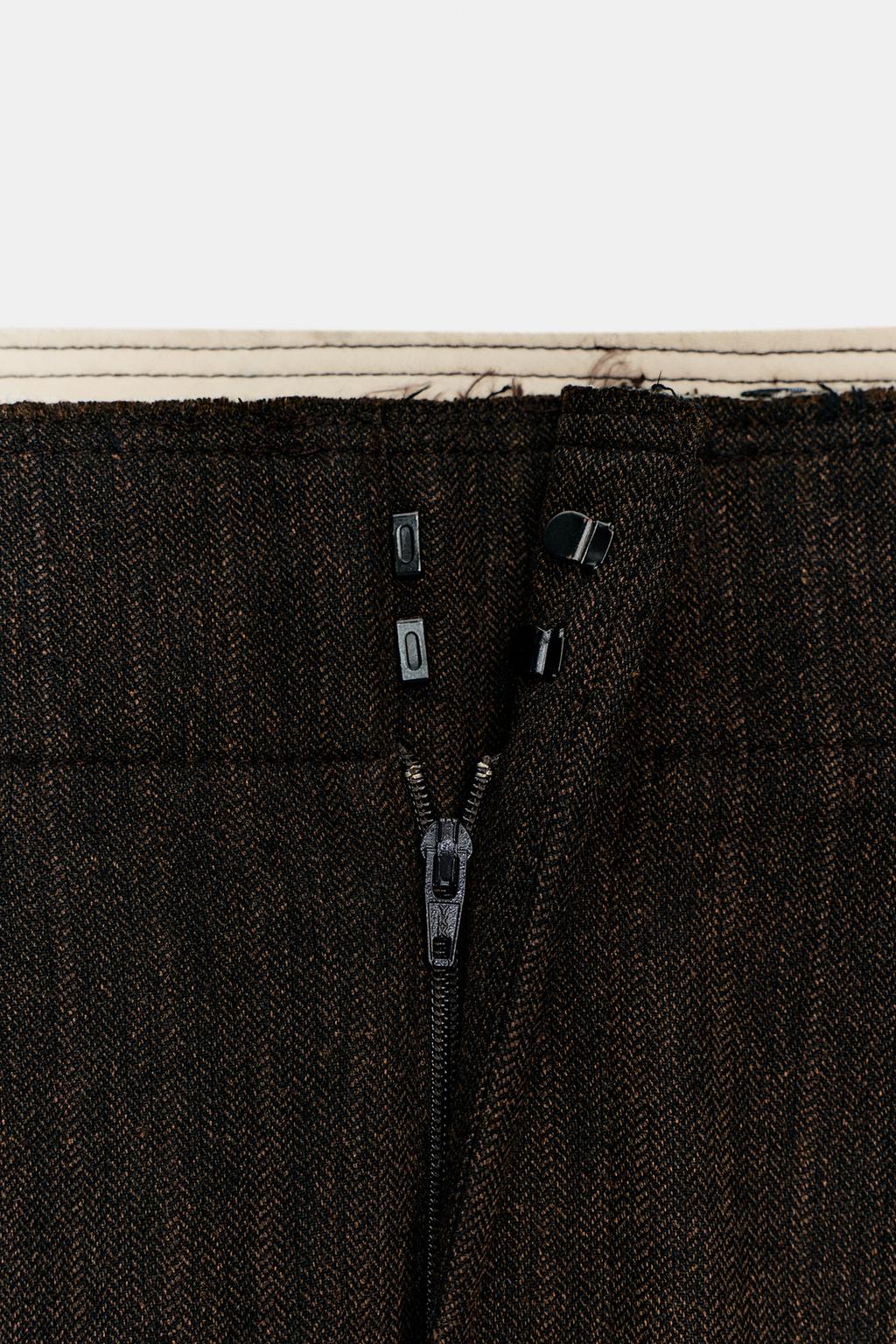 БРЮКИ В ЕЛОЧКУ С ЗАЩИПАМИ — ZW COLLECTION