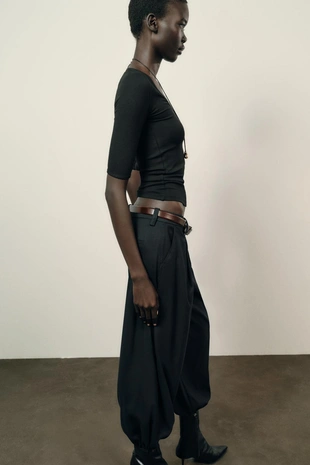 Футболка в рубчик с рукавами реглан