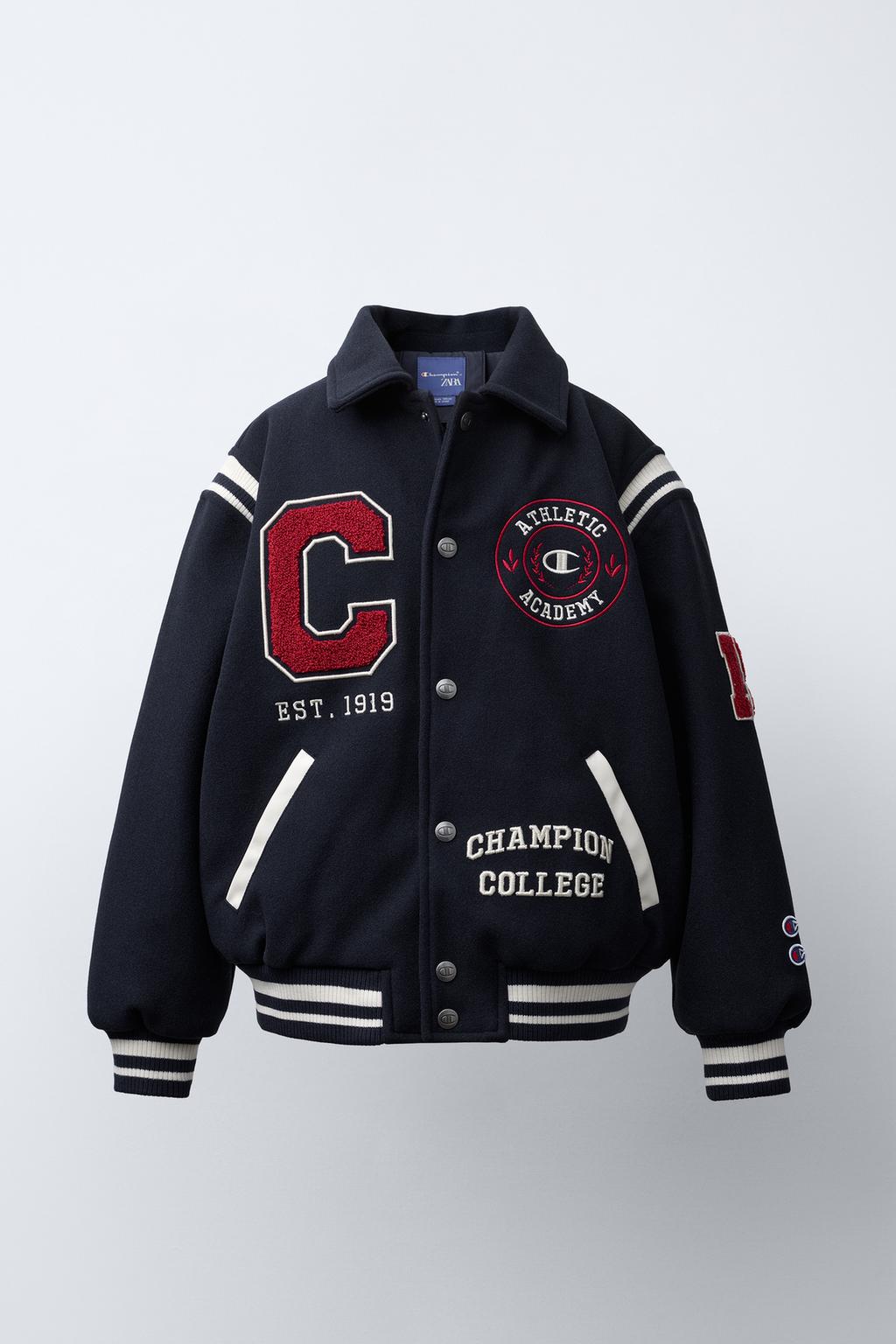 БОМБЕР ИЗ ТКАНИ С НАШИВКАМИ CHAMPION ® X ZARA