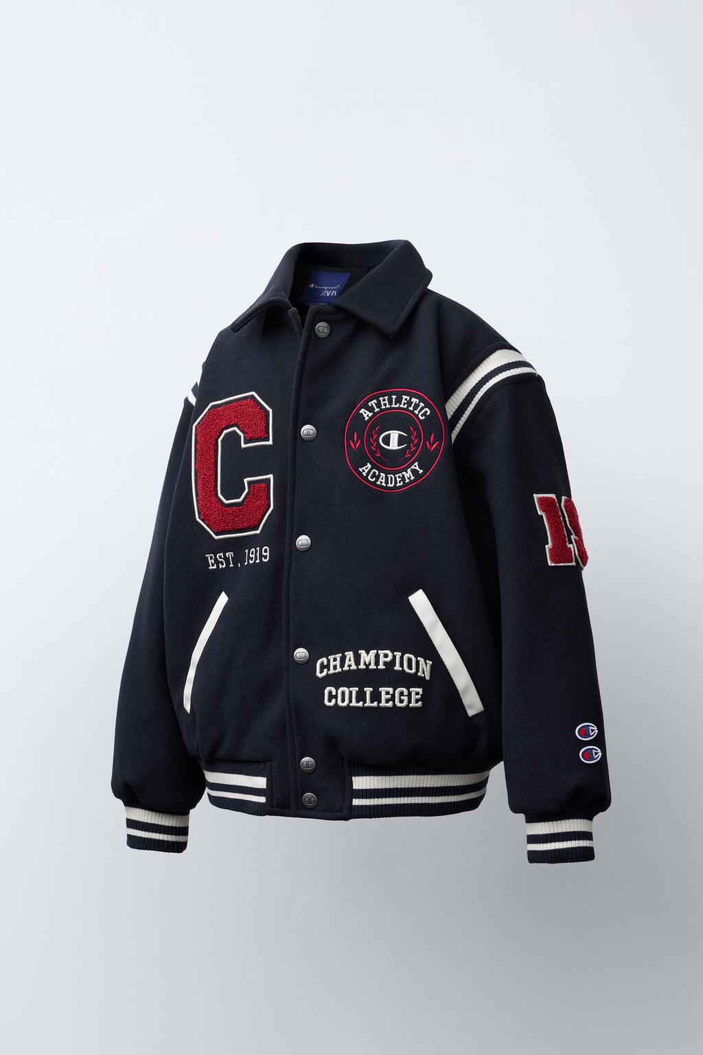 БОМБЕР ИЗ ТКАНИ С НАШИВКАМИ CHAMPION ® X ZARA