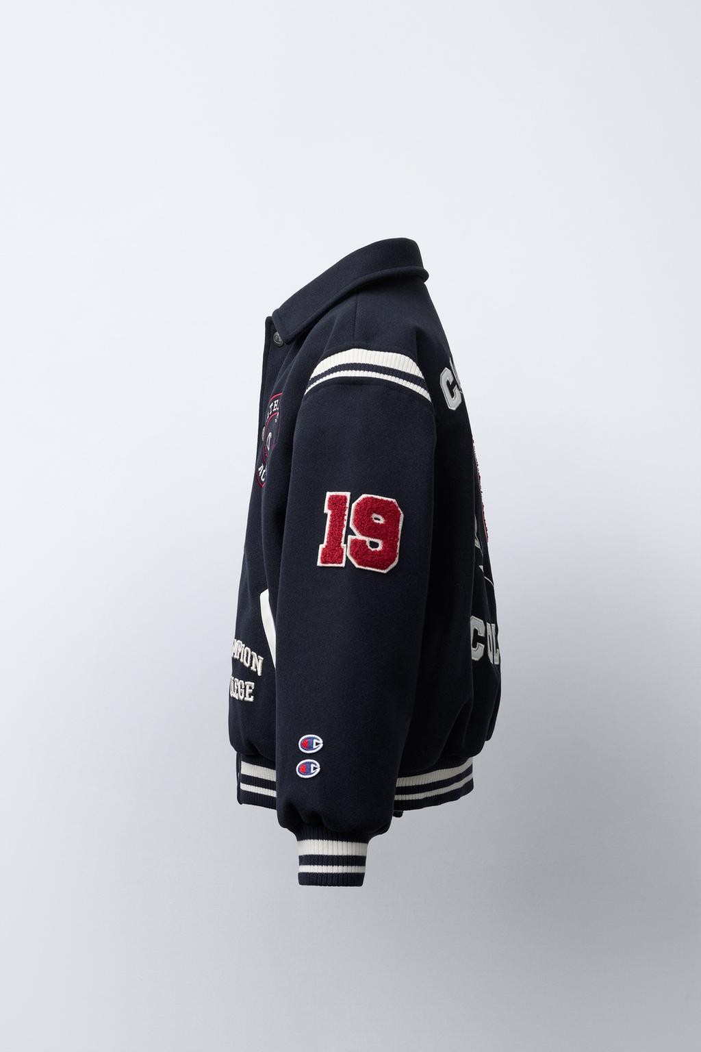 БОМБЕР ИЗ ТКАНИ С НАШИВКАМИ CHAMPION ® X ZARA