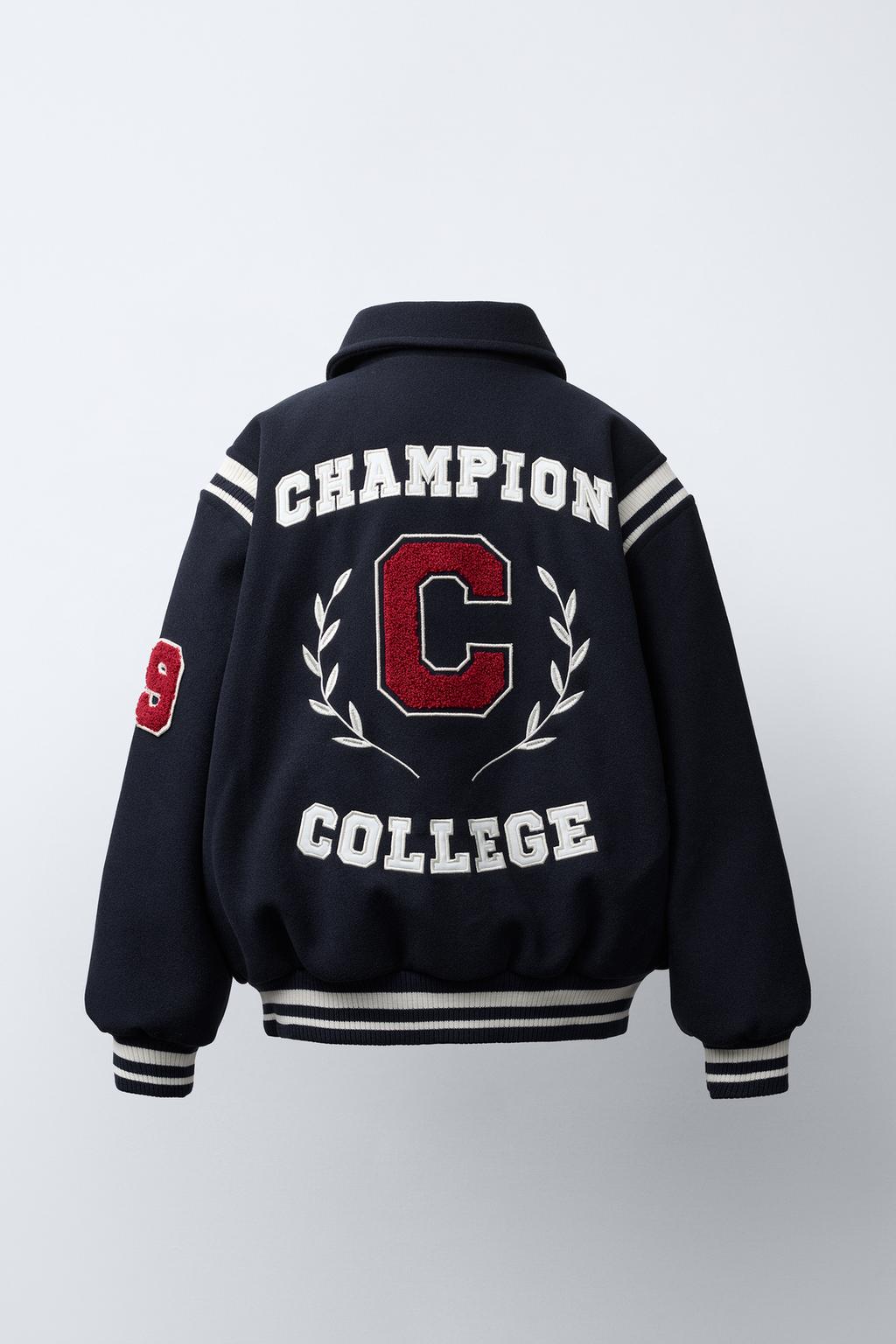 БОМБЕР ИЗ ТКАНИ С НАШИВКАМИ CHAMPION ® X ZARA