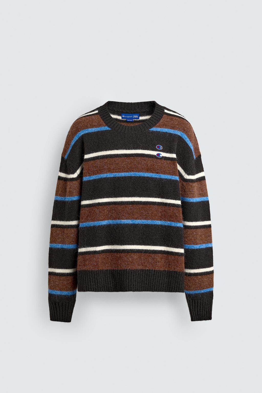 СВИТЕР В ПОЛОСКУ С НАШИВКАМИ CHAMPION ® X ZARA