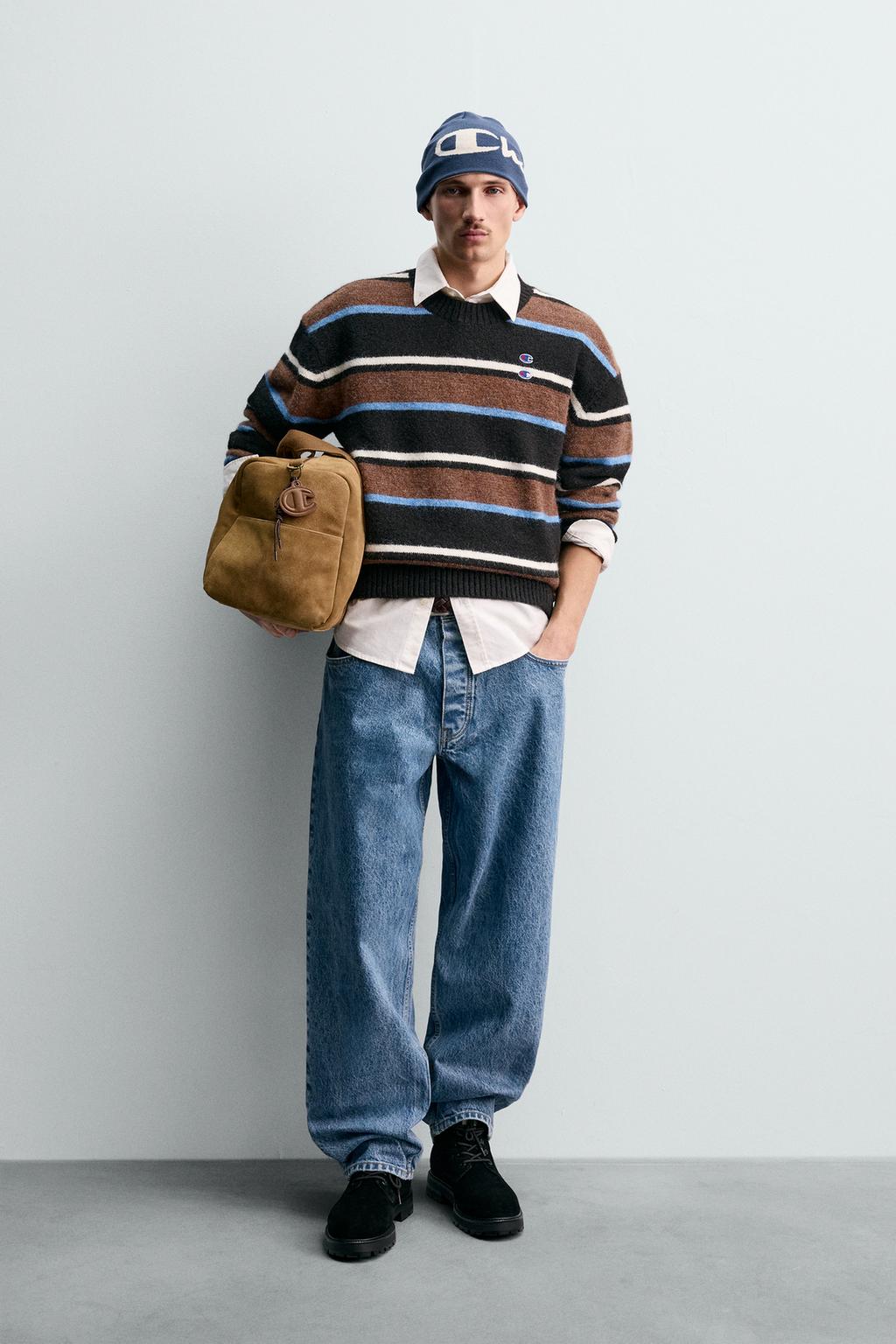СВИТЕР В ПОЛОСКУ С НАШИВКАМИ CHAMPION ® X ZARA