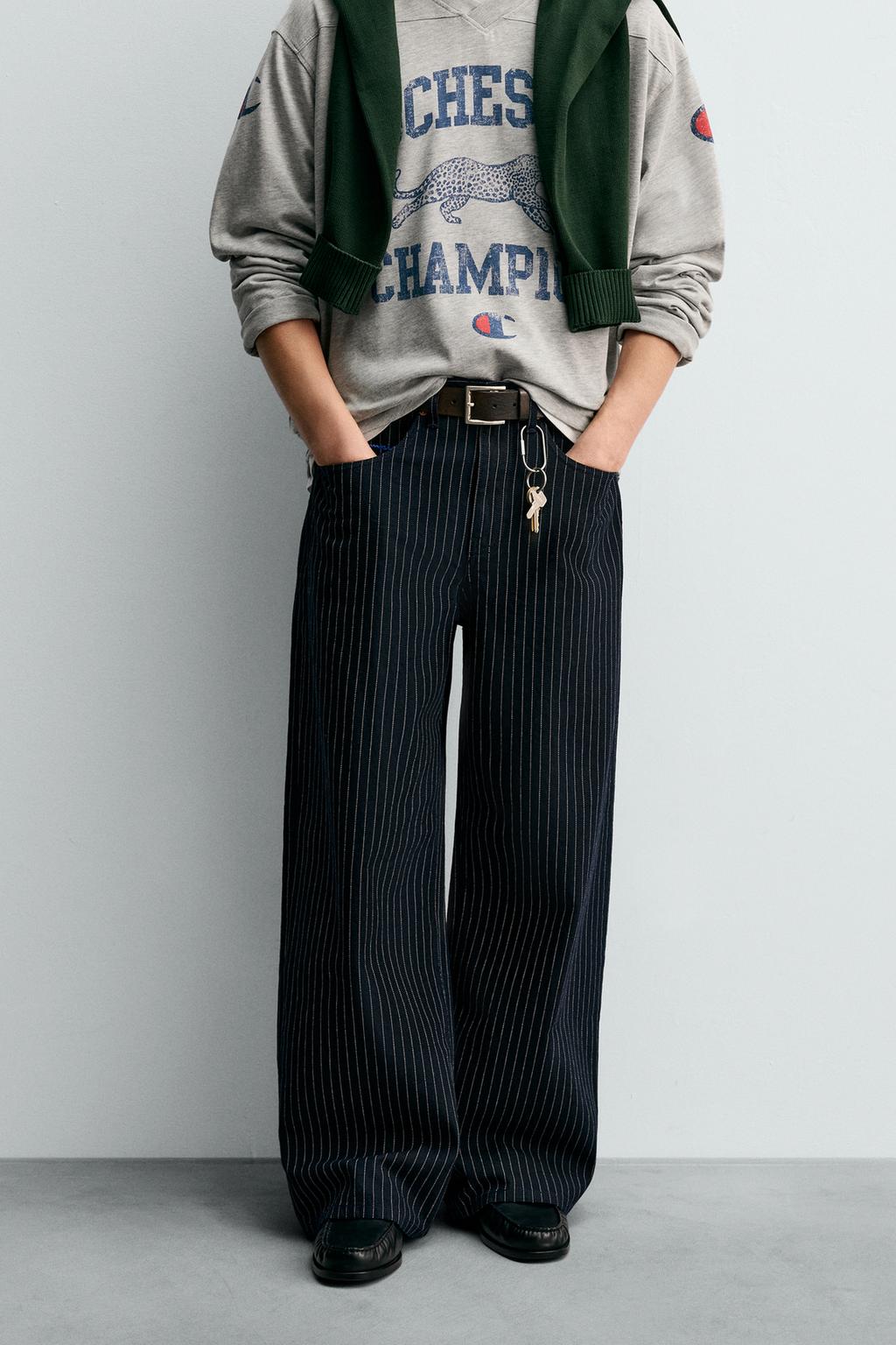 ДЖИНСЫ BAGGY FIT В ПОЛОСКУ CHAMPION ® X ZARA