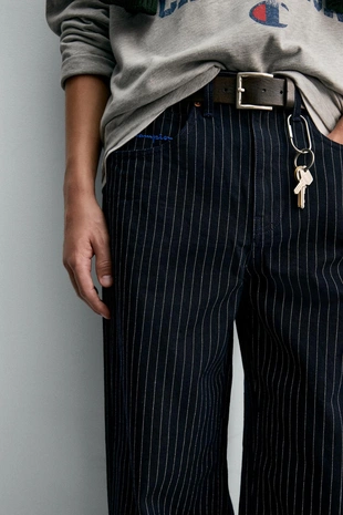 Джинсы BAGGY FIT в полоску CHAMPION ® X ZARA- Заказать в России