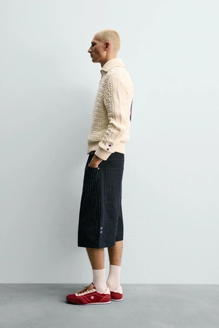 Трикотажная куртка с жаккардовым узором CHAMPION ® X ZARA- Заказать в России