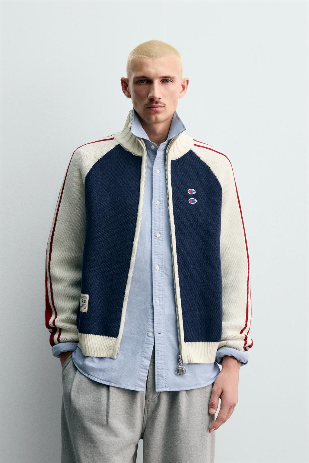 КАРДИГАН В СТИЛЕ КОЛОР-БЛОК С ЛАМПАСАМИ CHAMPION ® X ZARA