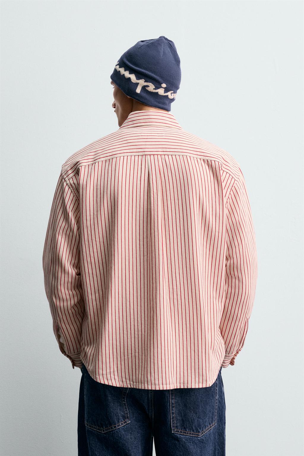 РУБАШКА В ПОЛОСКУ С НАШИВКАМИ CHAMPION® X ZARA