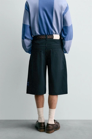 Шорты-бермуды свободного кроя в полоску CHAMPION ® X ZARA- Заказать в России