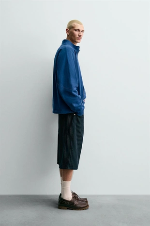 Шорты-бермуды свободного кроя в полоску CHAMPION ® X ZARA- Заказать в России