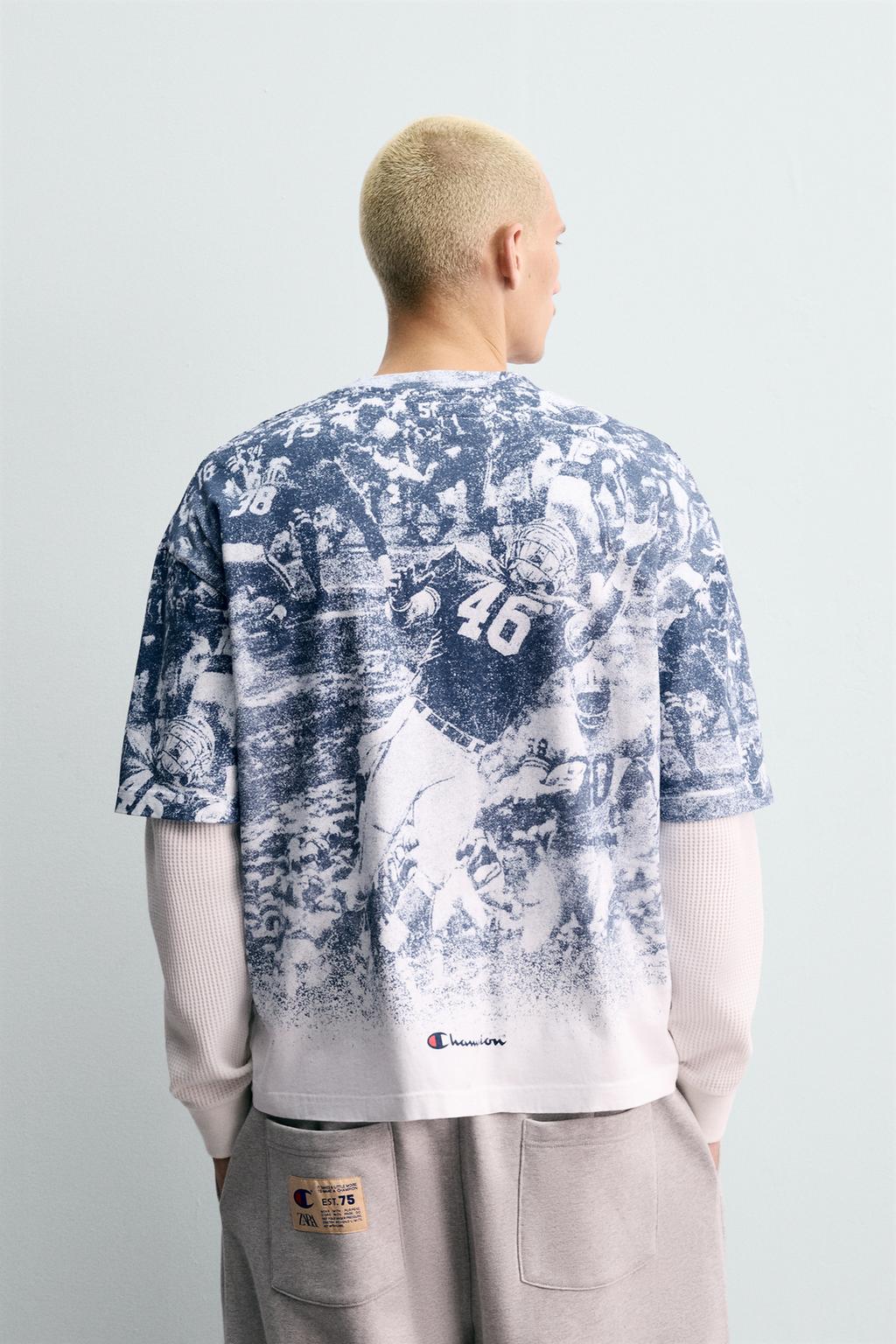 ФУТБОЛКА С ПРИНТОМ В СТИЛЕ АМЕРИКАНСКОГО ФУТБОЛА CHAMPION ® X ZARA