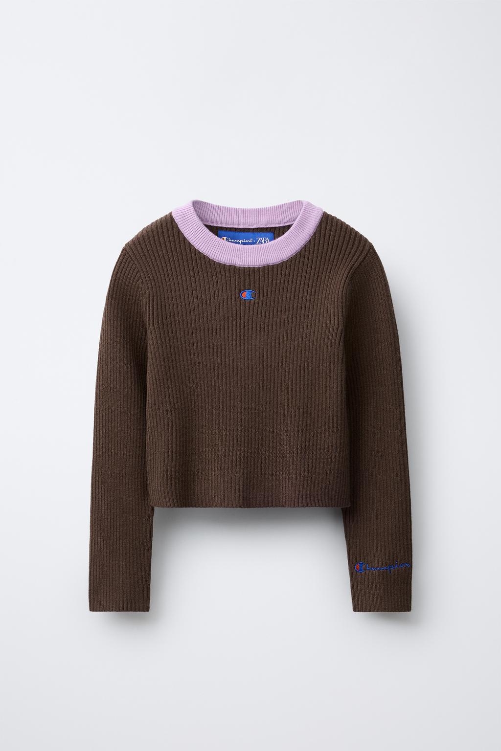 ДЖЕМПЕР В РУБЧИК С КОНТРАСТНЫМ ВОРОТНИКОМ CHAMPION ® X ZARA