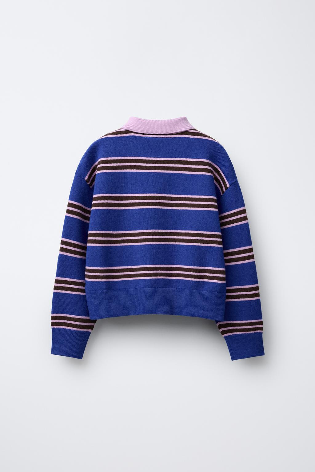 ТРИКОТАЖНЫЙ ДЖЕМПЕР В ПОЛОСКУ С ВЫШИВКОЙ CHAMPION ® X ZARA