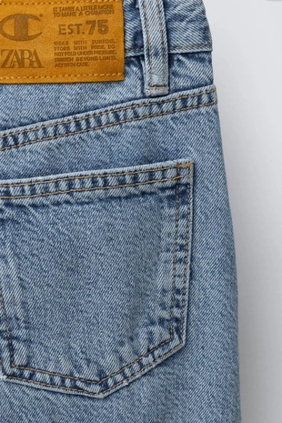 Blue | 4551/721/407 - Zara Джинсы BARREL CHAMPION ® X ZARA