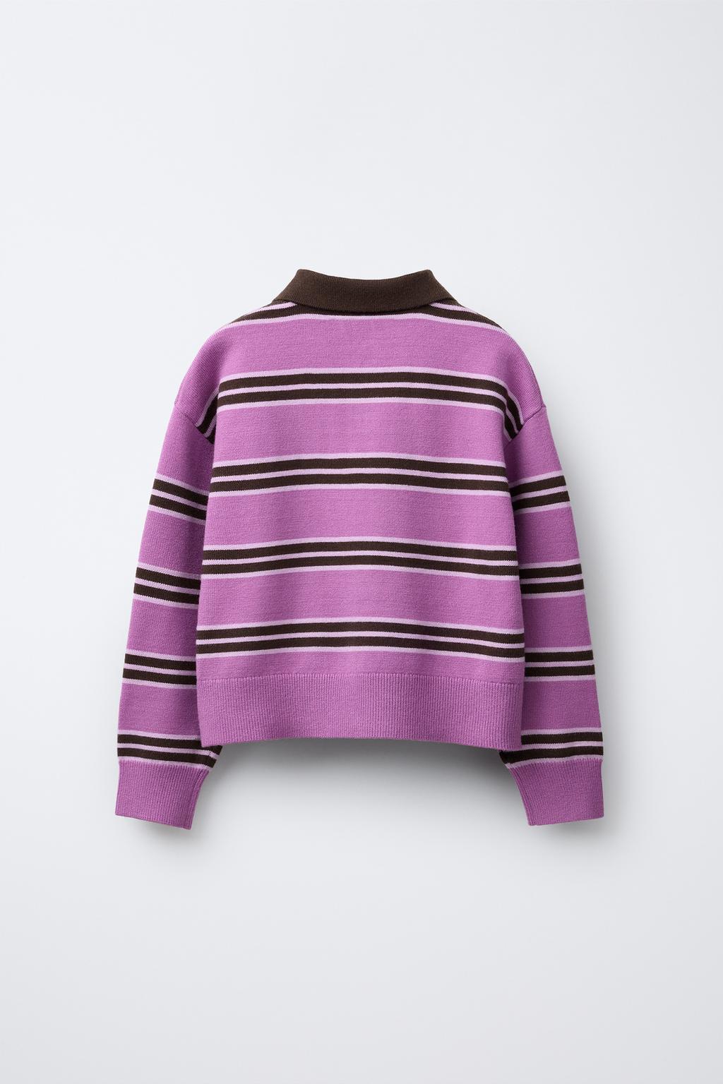 Zara Трикотажный джемпер в полоску с вышивкой champion ® x zara