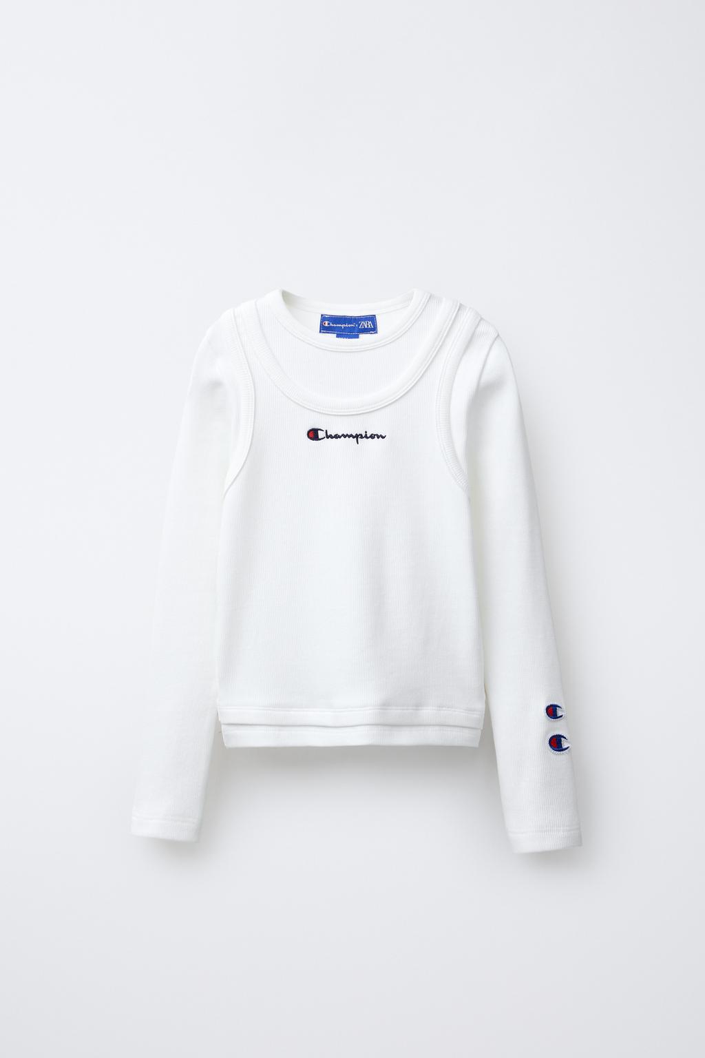 ФУТБОЛКА В РУБЧИК С ТЕКСТОМ CHAMPION ® X ZARA