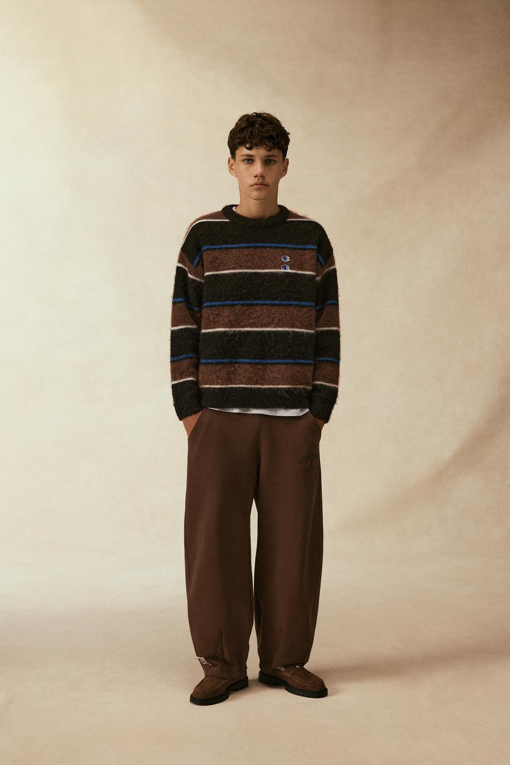 ТРИКОТАЖНЫЙ ДЖЕМПЕР В ПОЛОСКУ CHAMPION ® X ZARA