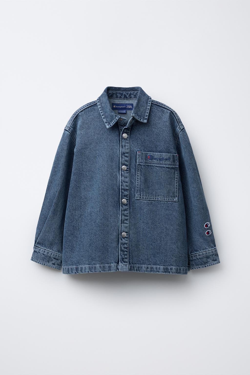 ДЖИНСОВАЯ КУРТКА-РУБАШКА С ВЫШИВКОЙ CHAMPION ® X ZARA
