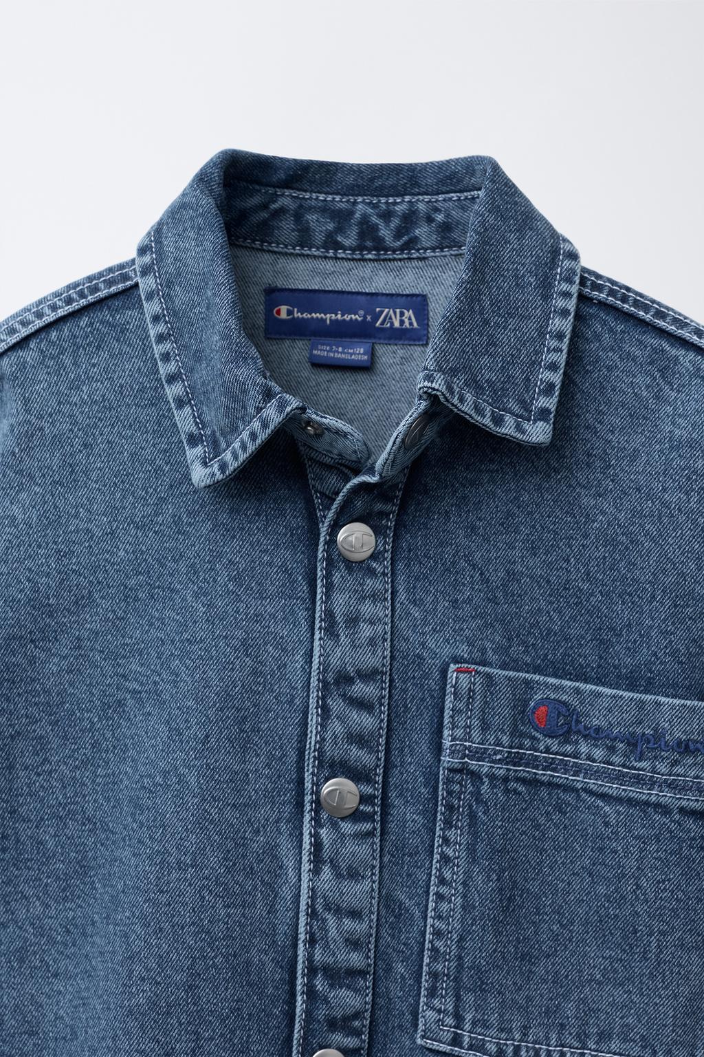 ДЖИНСОВАЯ КУРТКА-РУБАШКА С ВЫШИВКОЙ CHAMPION ® X ZARA