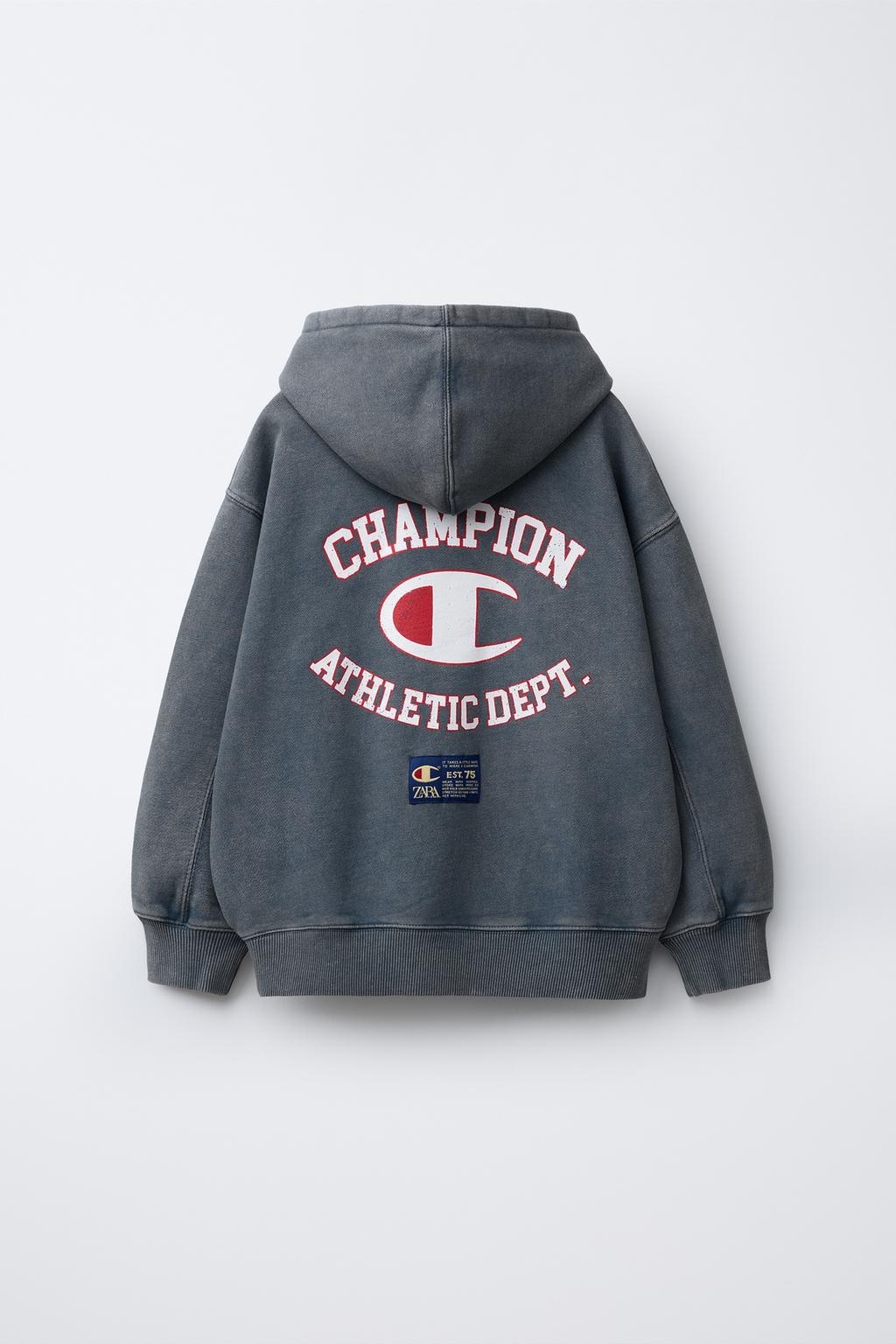 ХУДИ С КАПЮШОНОМ С ЭФФЕКТОМ ПОТЕРТОСТИ CHAMPION ® X ZARA