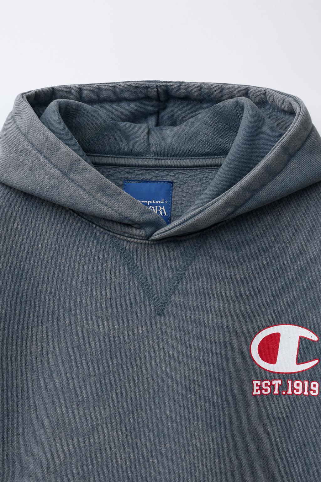 ХУДИ С КАПЮШОНОМ С ЭФФЕКТОМ ПОТЕРТОСТИ CHAMPION ® X ZARA