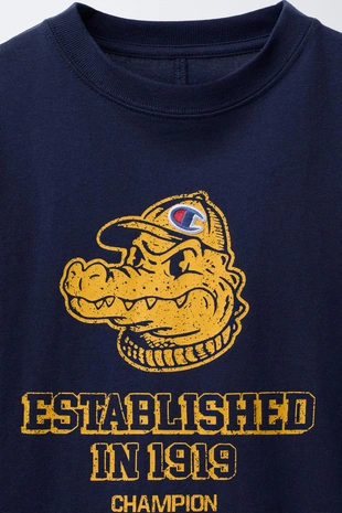 Blue | 2335/760/407 - Zara Футболка CHAMPION ® X ZARA с принтом «крокодил»