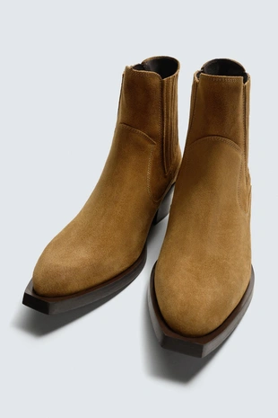 Короткие ковбойские ботинки из кожи, ограниченная серия- Заказать в России