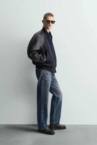 Комбинированный кожаный бомбер LIMITED EDITION- Заказать в России