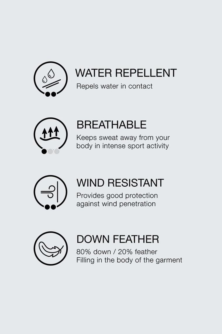 Пуховик на 100% перо, водоотталкивающий