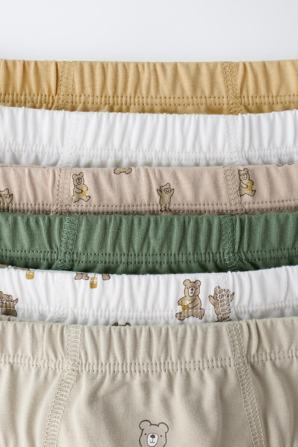 2-6 ЛЕТ/НАБОР ИЗ ШЕСТИ ТРУСОВ С МЕДВЕЖАТАМИ