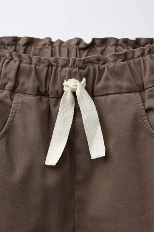 Brown | 6884/661/700 - Zara Брюки бэгги с воланами