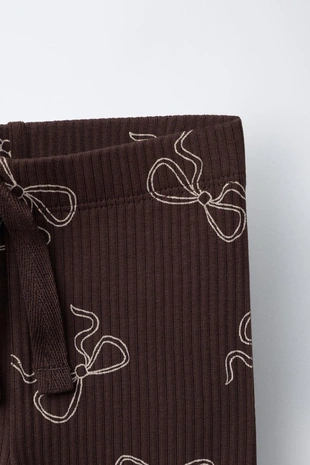 Chocolate | 4424/526/717 - Zara Легинсы в рубчик с принтом