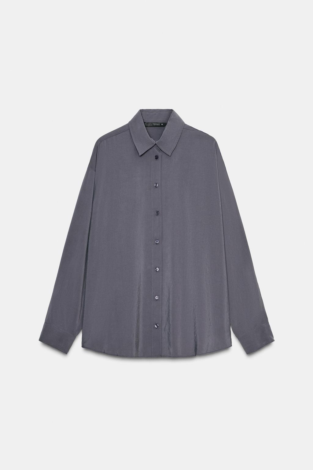 РУБАШКА OVERSIZE ИЗ ТЕКУЧЕЙ ТКАНИ
