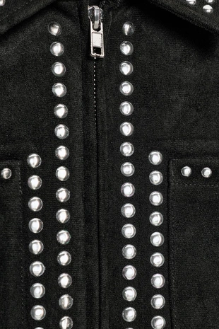 Куртка под замшу с заклепками- Заказать в России