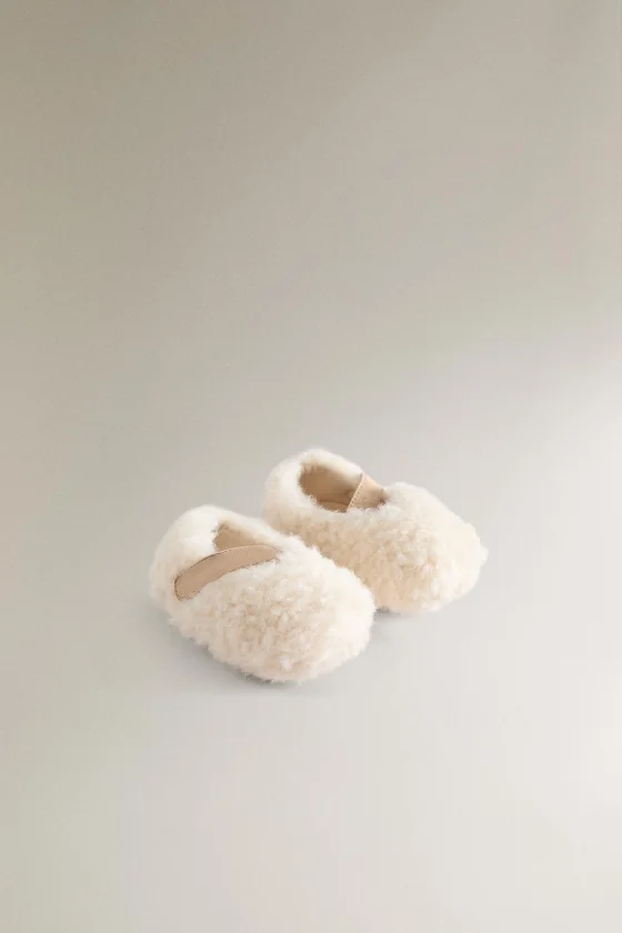 Балетки на меху faux shearling