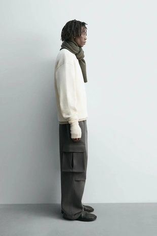 Брюки карго из неопрена со складками- Заказать в России