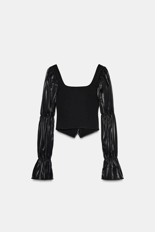 Топ эластичный с пуговицами- Заказать в России