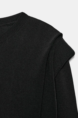 Трикотажный топ с подплечниками- Заказать в России