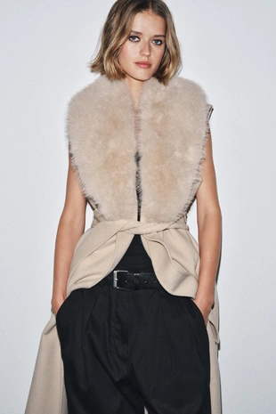 Жилет с воротником из искусственного меха — ZW COLLECTION- Заказать в России
